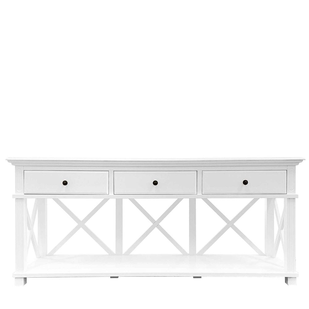 Sorrento White 3 Drawer Console