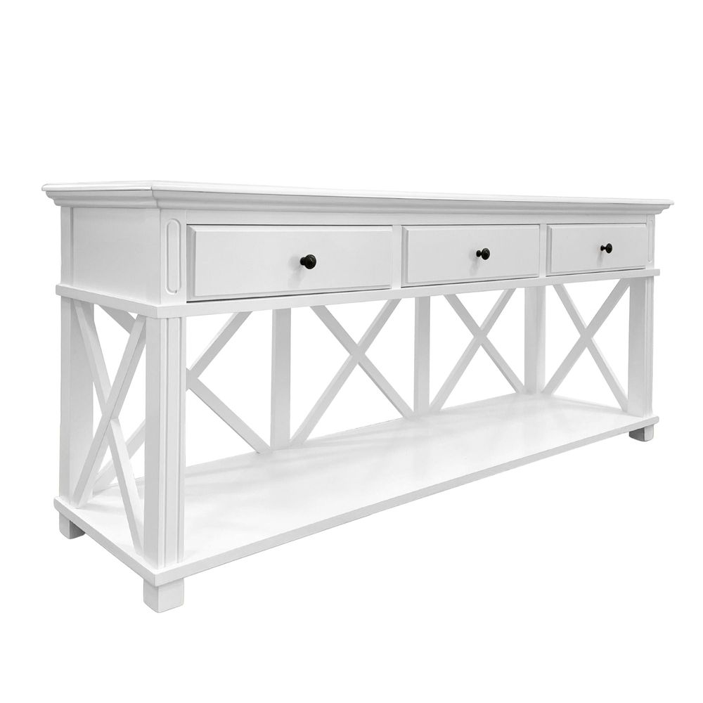 Sorrento White 3 Drawer Console