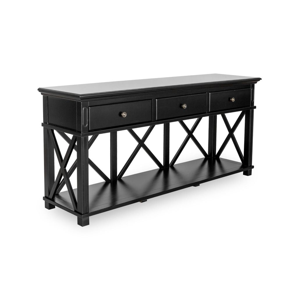 Sorrento Black 3 Drawer Console