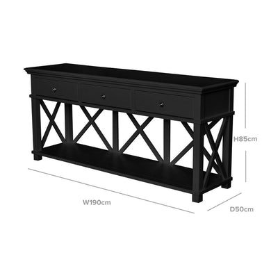 Sorrento Black 3 Drawer Console