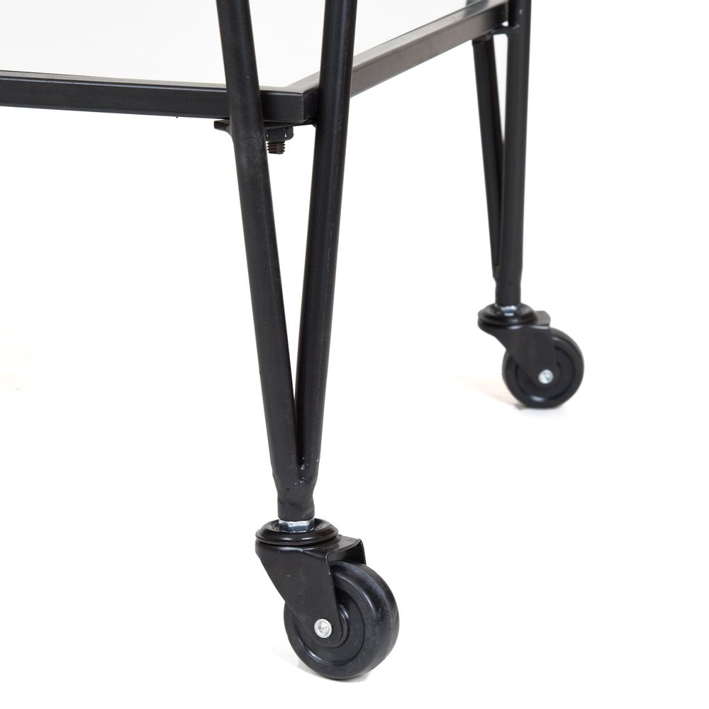 Lloyd Mirror Shelves Bar Trolley Black