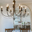 9 Arm Taupe Chandelier