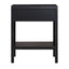 Santorini Hamptons Timber/Rattan Bedside Table Black