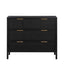 Santorini Hamptons 3 Drawer Timber/Rattan Dresser 100cm Black