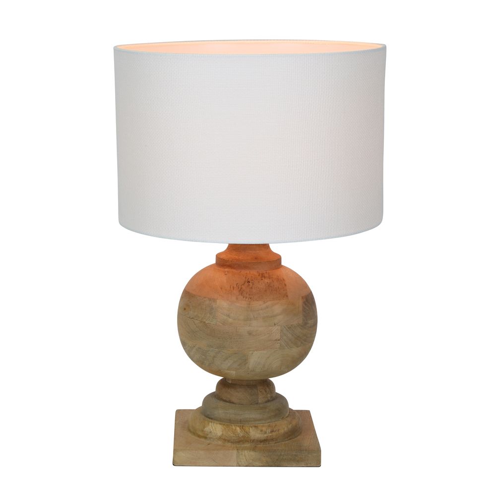 Coach - Natural - Turned Wood Ball Balustrade Table Lamp