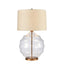 Victoria Glass Lamp W/ Ivory Shade