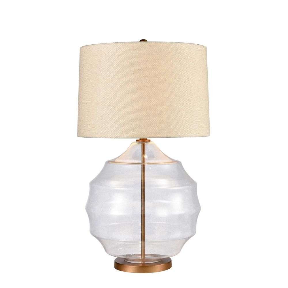 Victoria Glass Lamp W/ Ivory Shade