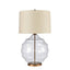 Victoria Glass Lamp W/ Ivory Shade