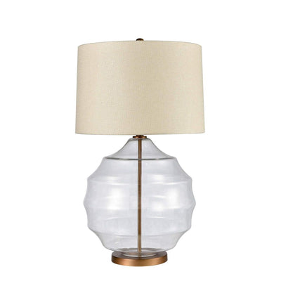 Victoria Glass Lamp W/ Ivory Shade