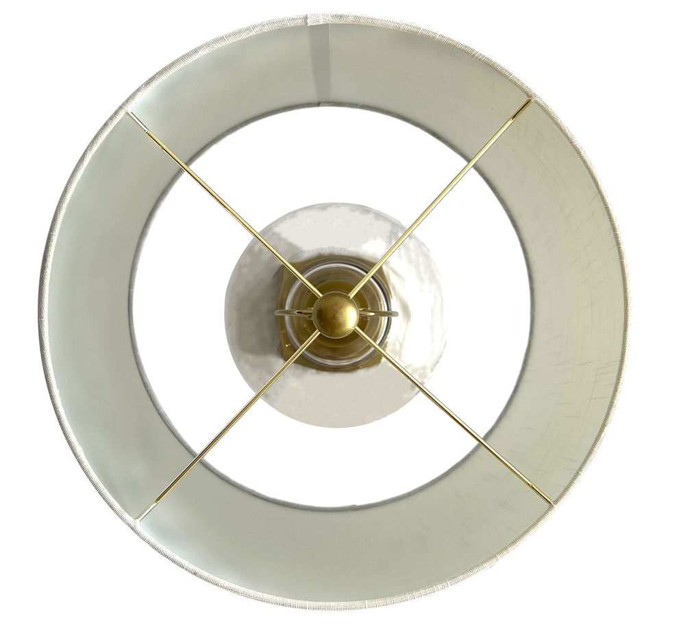 Ellyn Glass and Brass Lamp with White Linen Shade