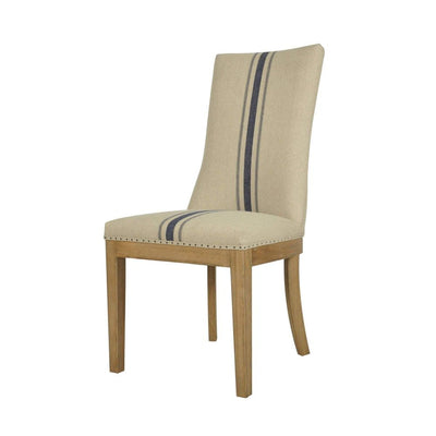 Oakwood Linen Dining Chair Blue Stripe