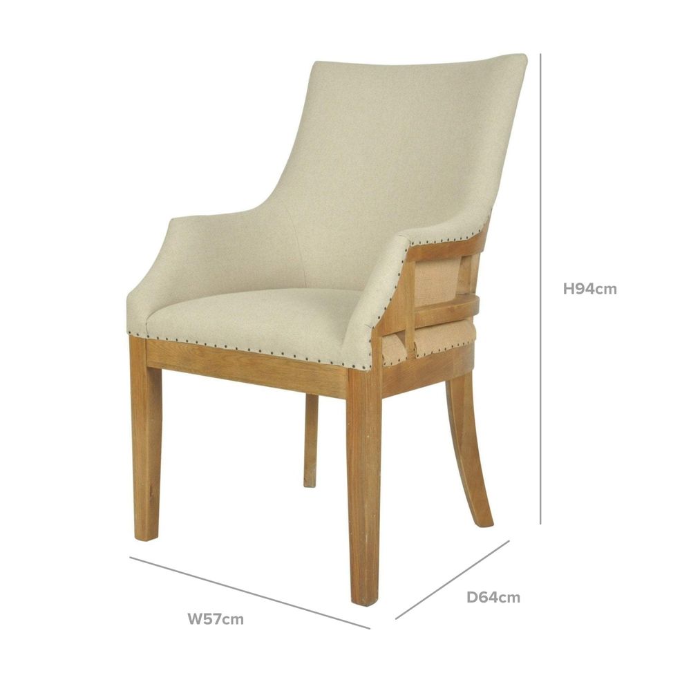 Oakwood Linen Armchair Natural