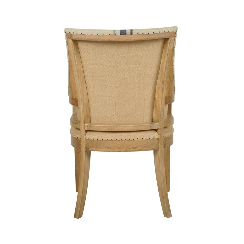 Oakwood Linen Armchair Blue Stripe