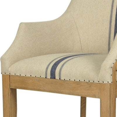 Oakwood Linen Armchair Blue Stripe