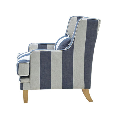 Bondi Denim and Cream Stripe Armchair