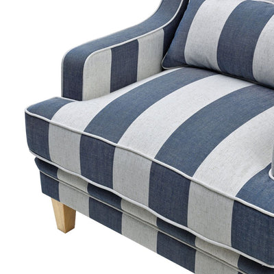 Bondi Denim and Cream Stripe Armchair