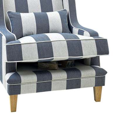 Bondi Denim and Cream Stripe Armchair