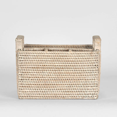 Paume Rattan Cutlery Caddy White Wash