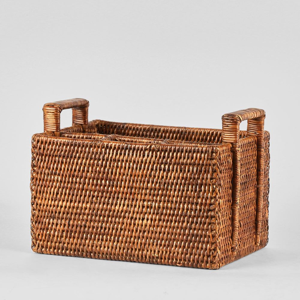 Paume Rattan Cutlery Caddy Antique Brown