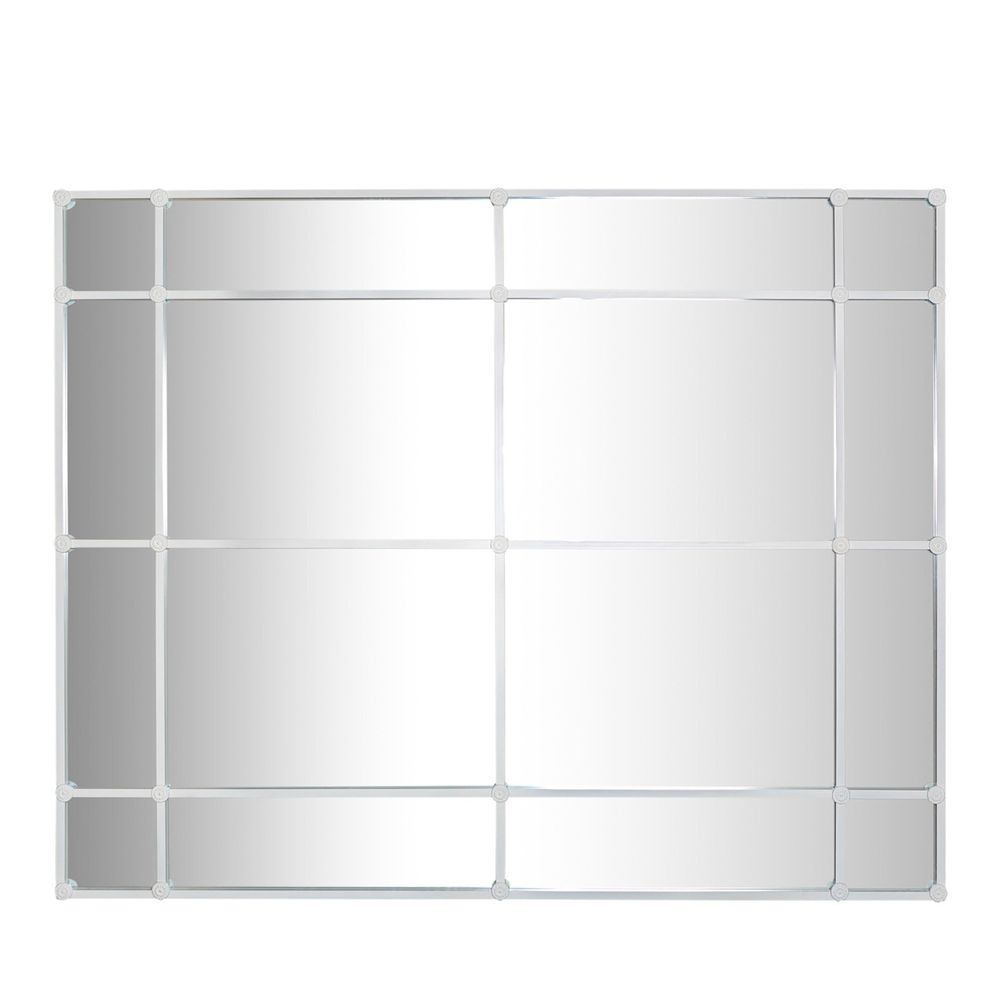 Crawford Rectangular 16 Pane Mirror White