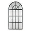 Large Iron Arch Mirror With Panes Antique Black