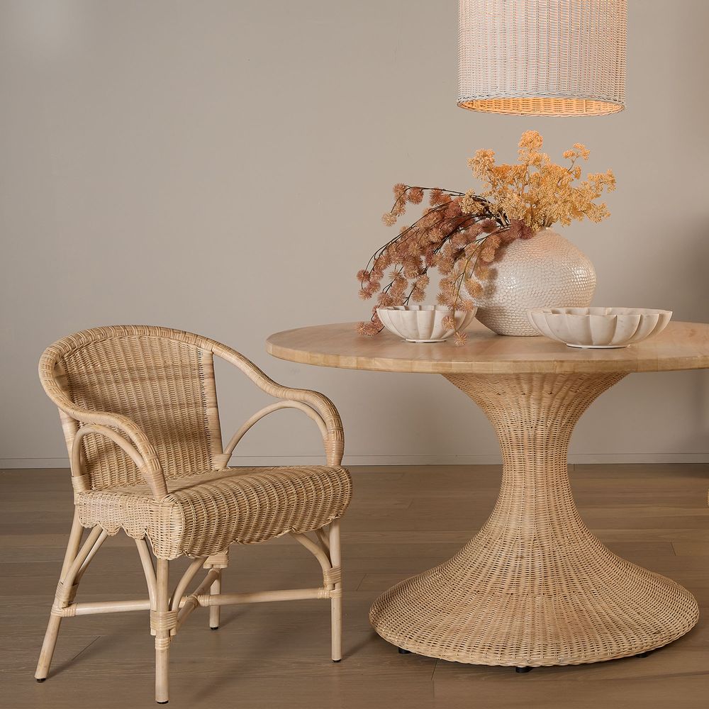 Belmont Rattan Round Dining Table 140CM