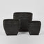 Paume Rattan Planter Set 3 Black