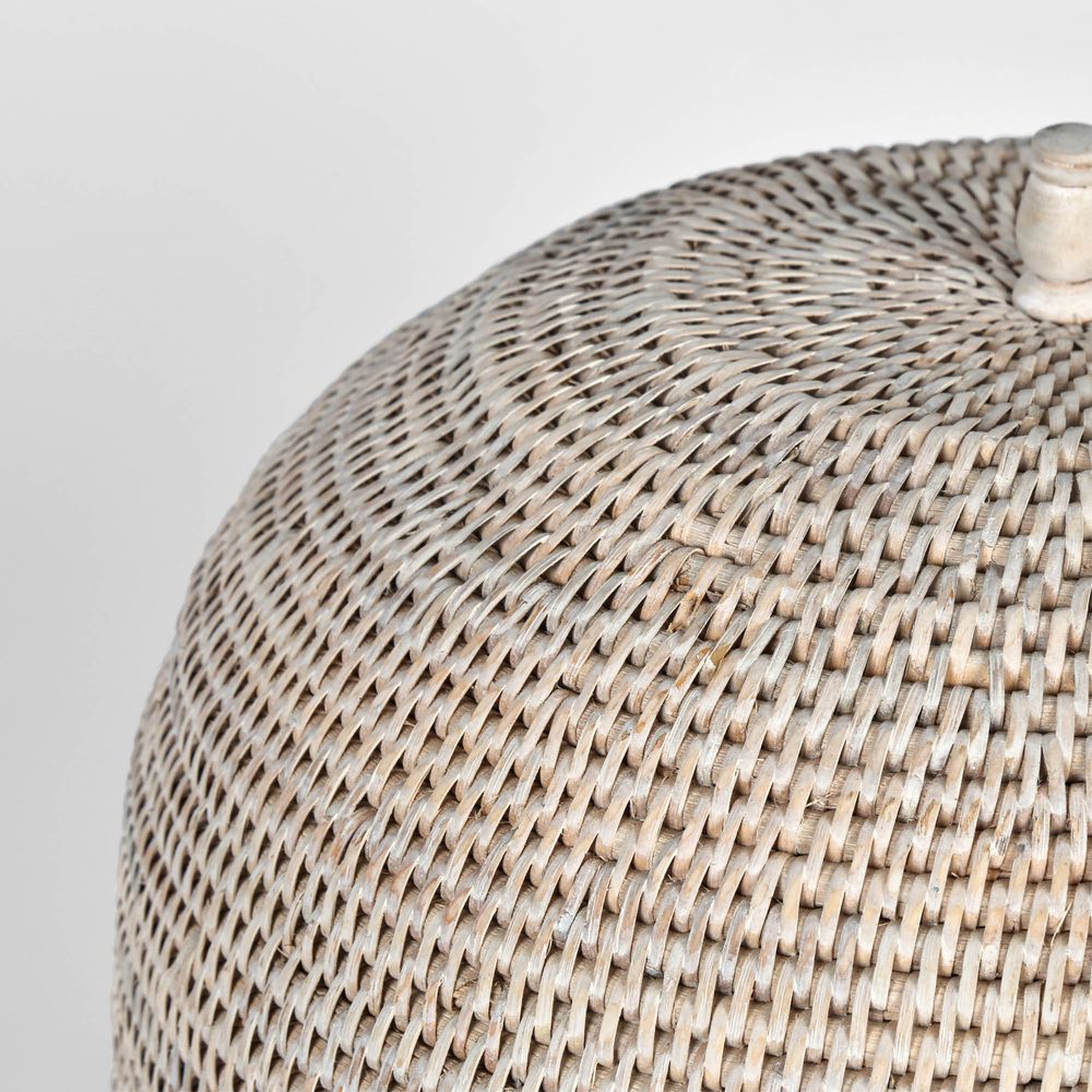 Paume Rattan Food Cover White Wash