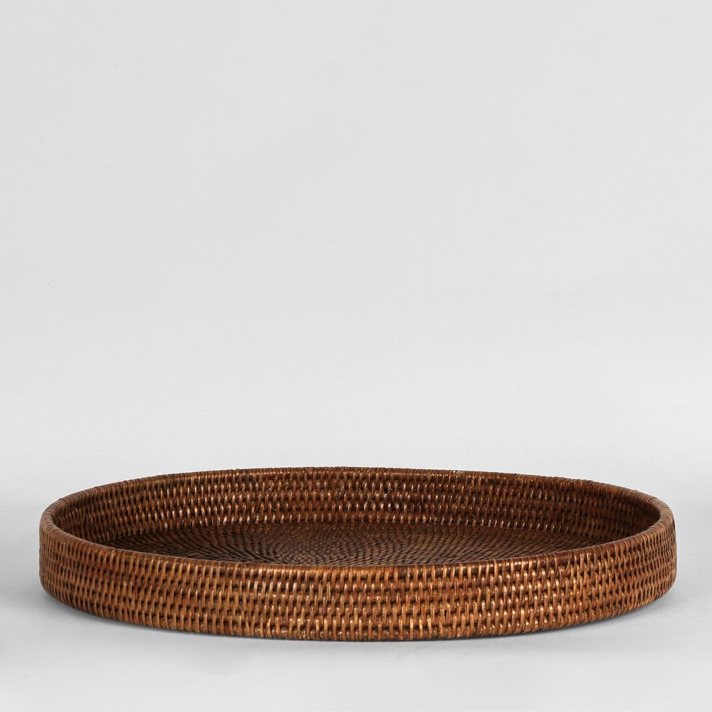 Paume Rattan Oval Tray Antique Brown– House of Isabella AU