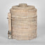 Paume Rattan Ice Bucket w Tong White Wash