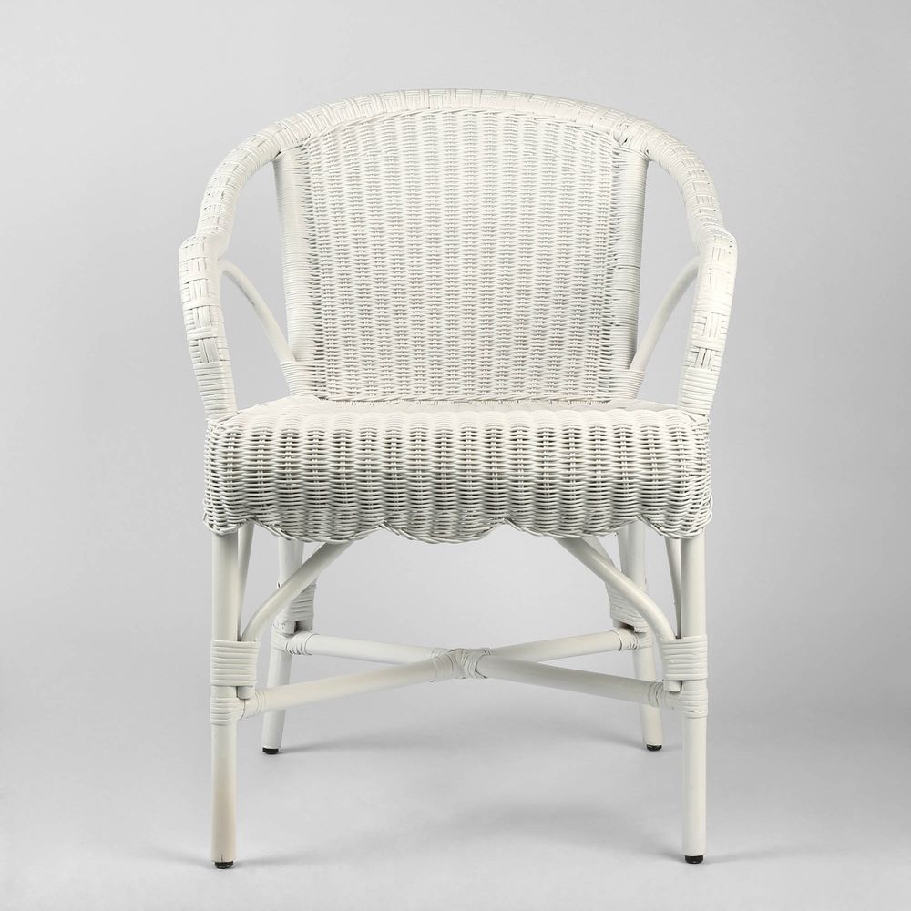 Belle Rattan Armchair White