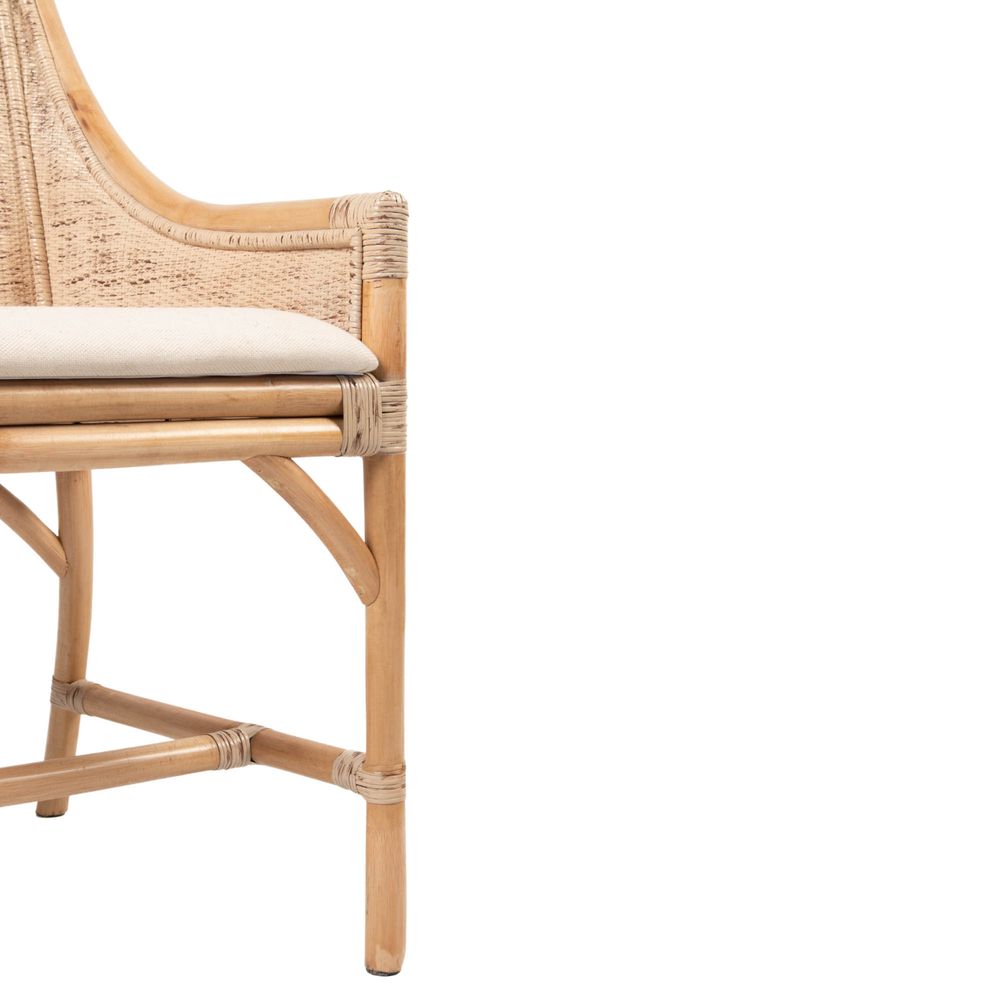 William Bamboo Dining Chair Brown & White