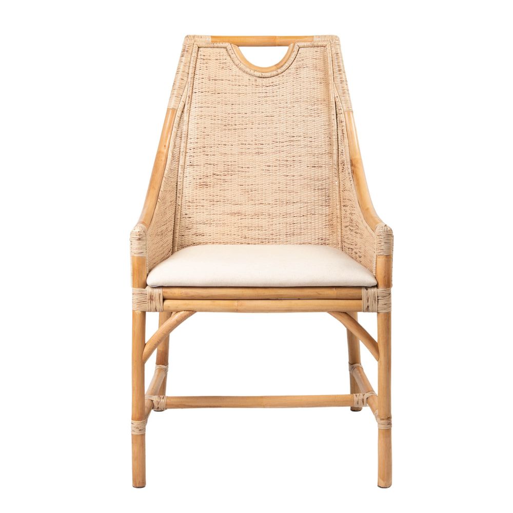 William Bamboo Dining Chair Brown & White