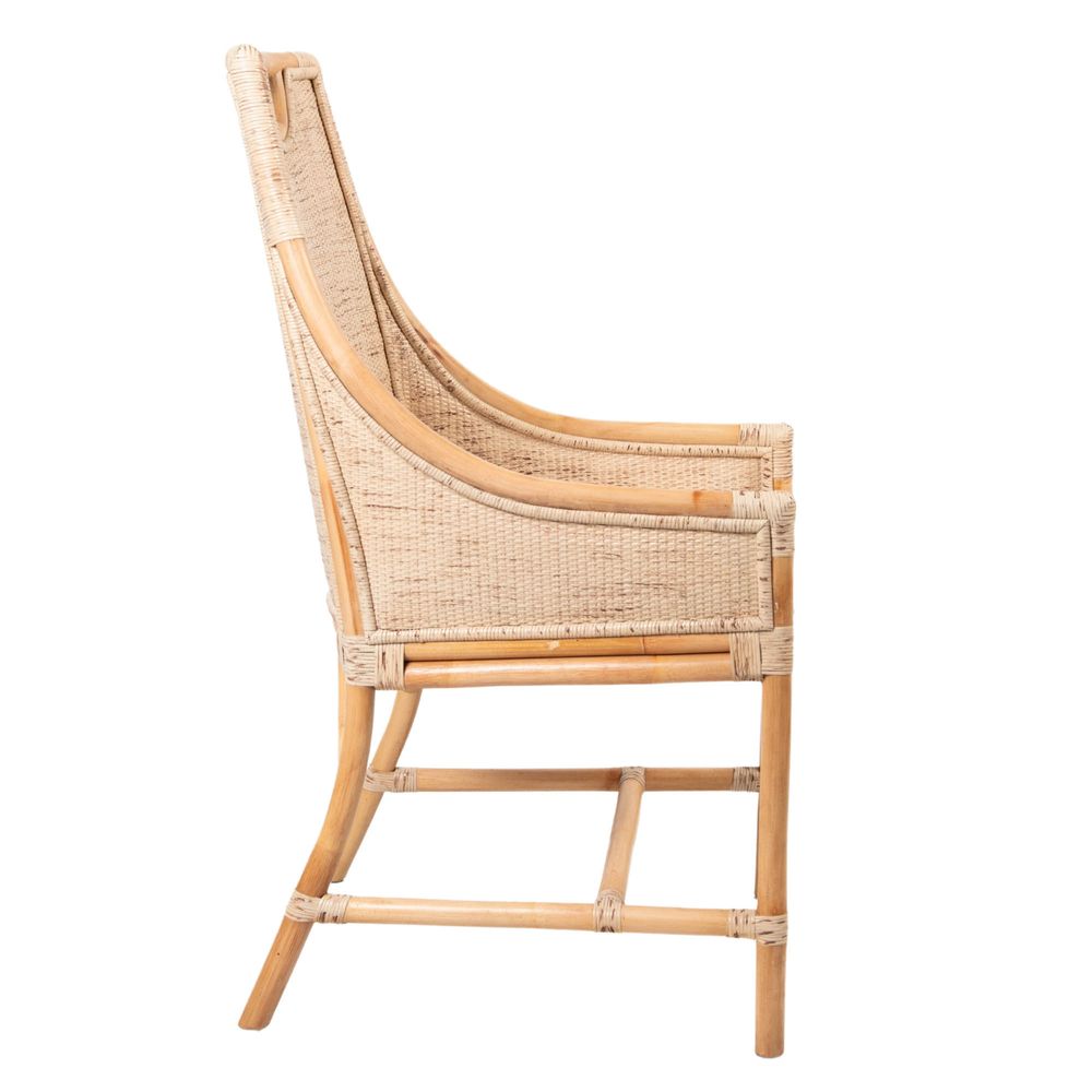 William Bamboo Dining Chair Brown & White