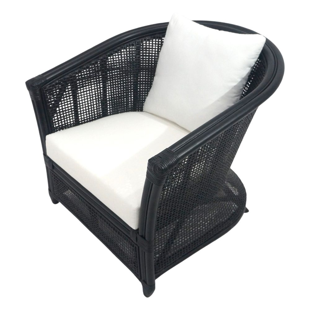 Cayman Rattan Armchair W/ Cushions Black