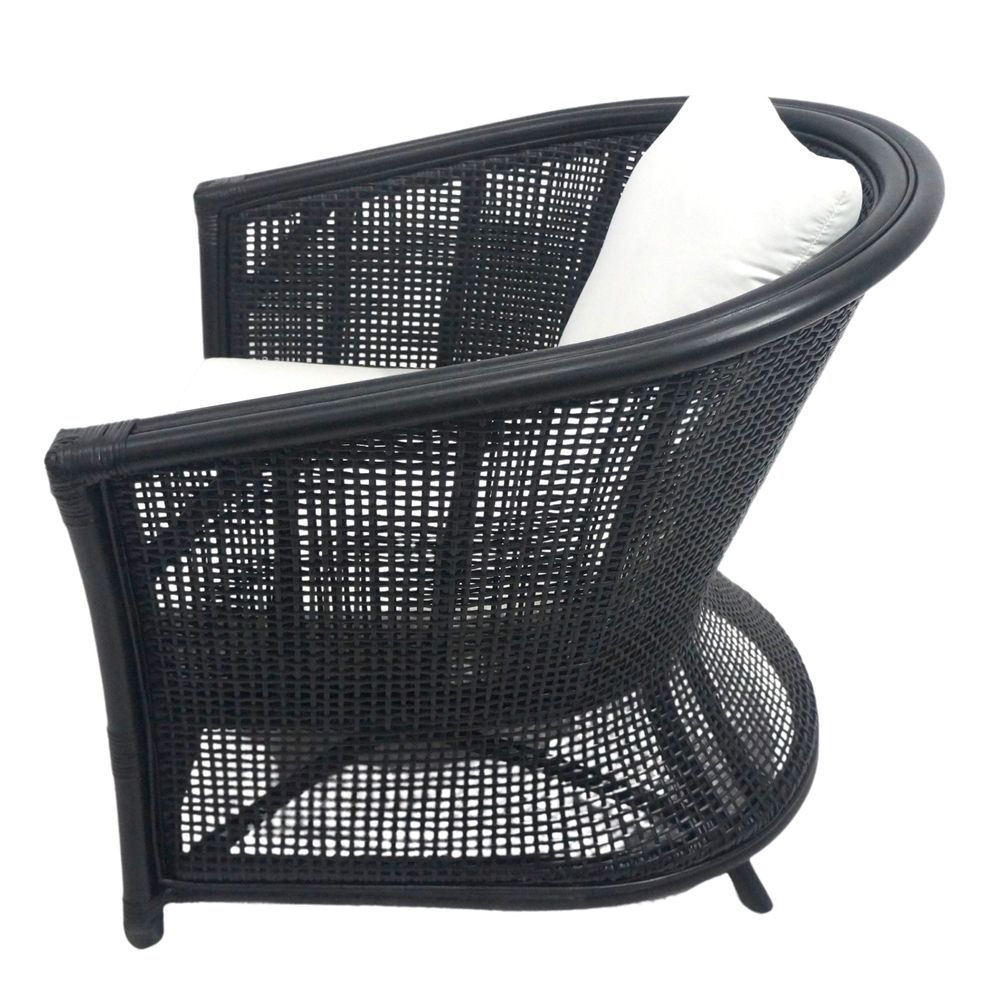 Cayman Rattan Armchair W/ Cushions Black