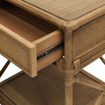 Cayman Rattan One Drawer Bedside Table