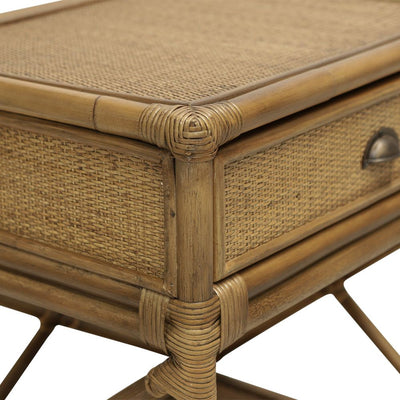 Cayman Rattan One Drawer Bedside Table