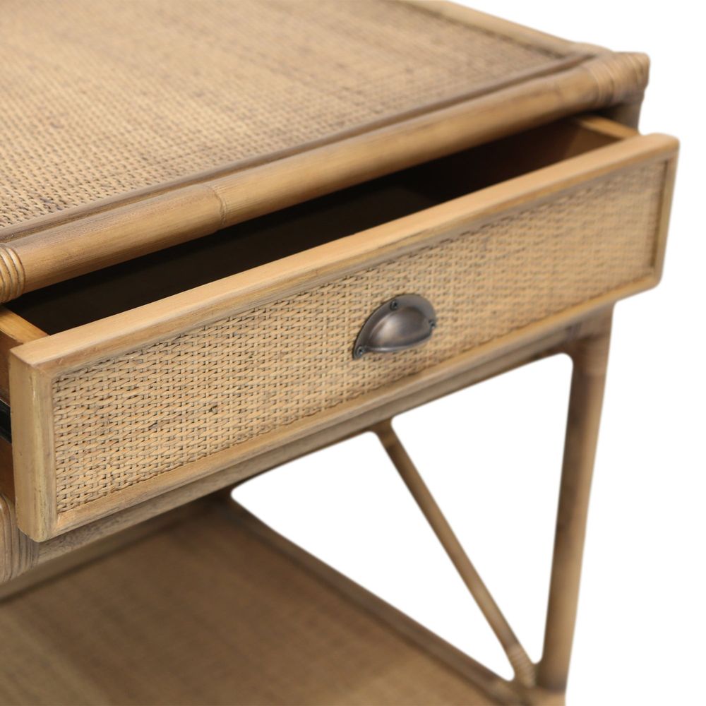 Cayman Rattan One Drawer Bedside Table