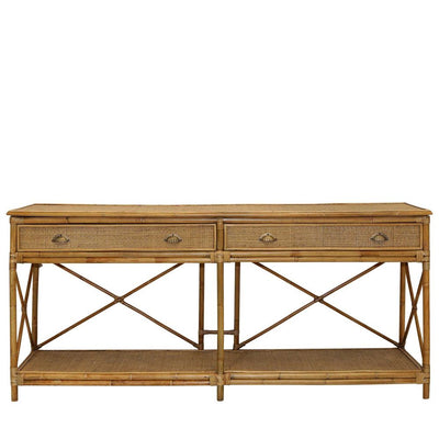 Cayman Large 2 Draw Rattan Console