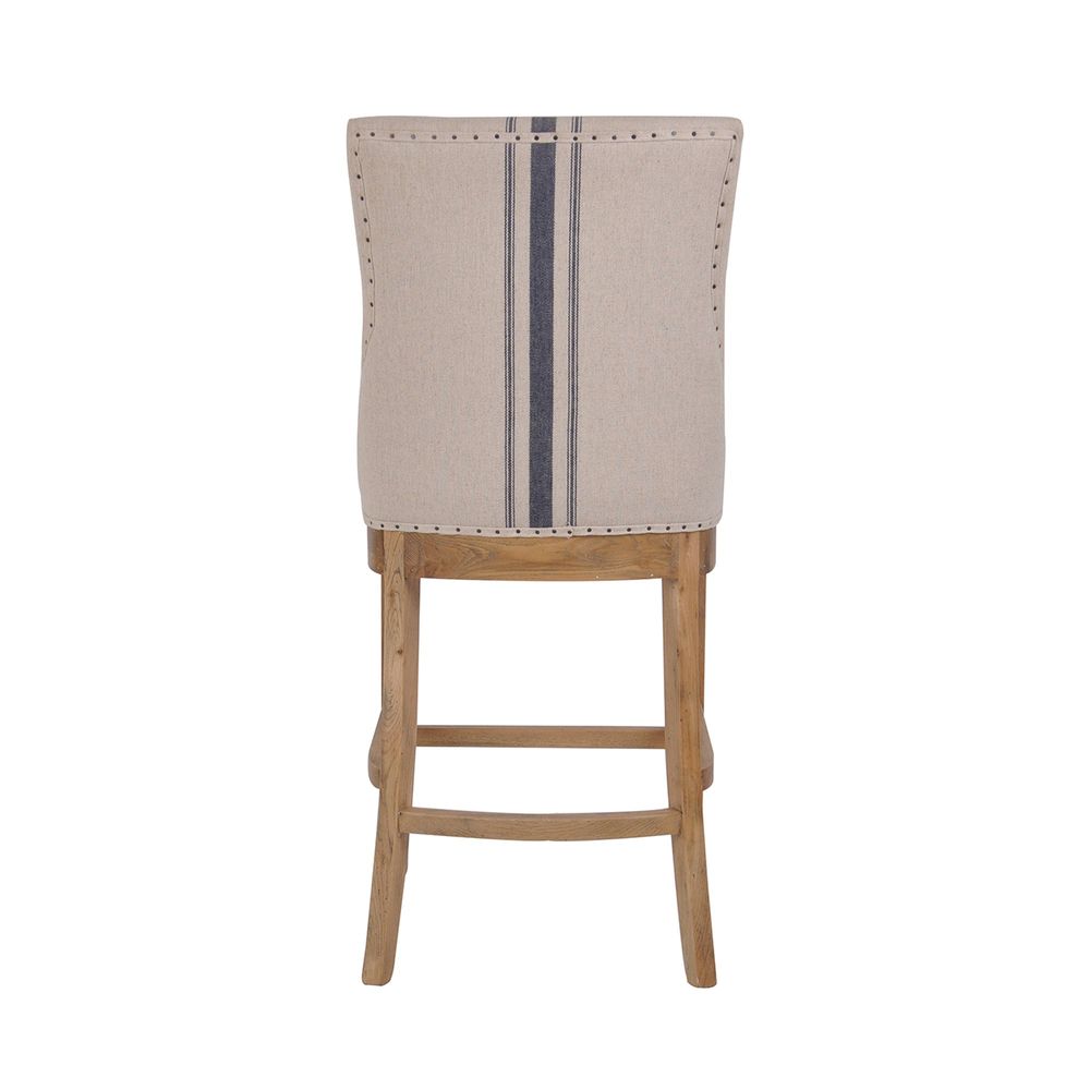 Oakwood Counter Chair Natural with Blue Stripe