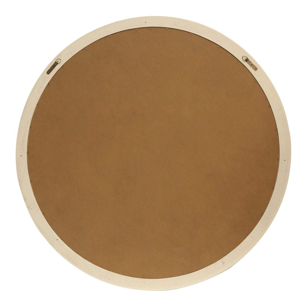 Chloe White Round Paned Mirror