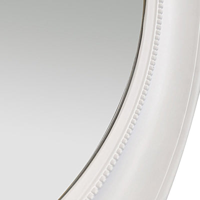 Samantha White Round Beaded Mirror