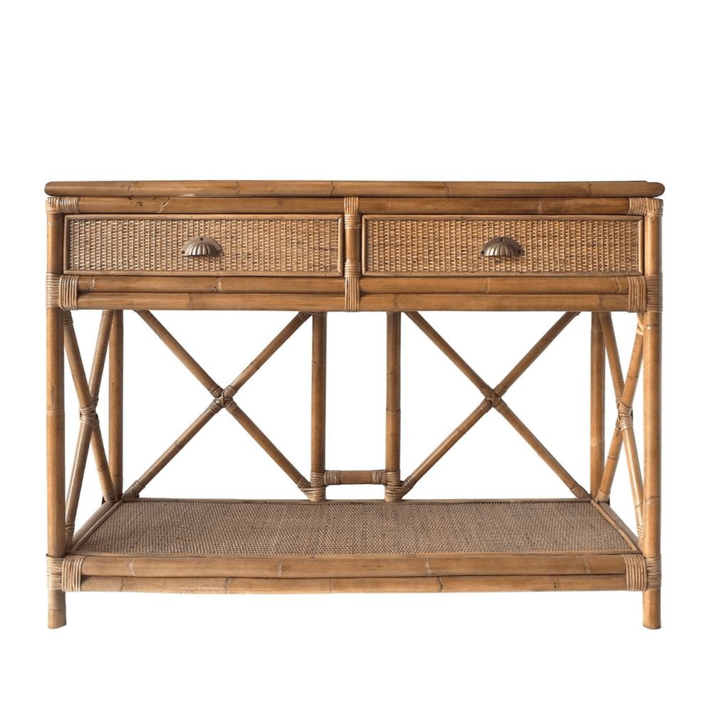 Cayman 2 Draw Rattan Console