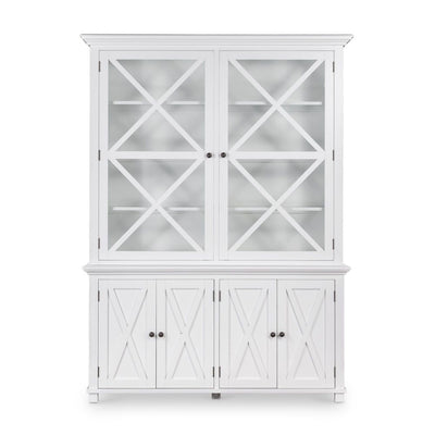 Sorrento White Tall Glass Door Cabinet