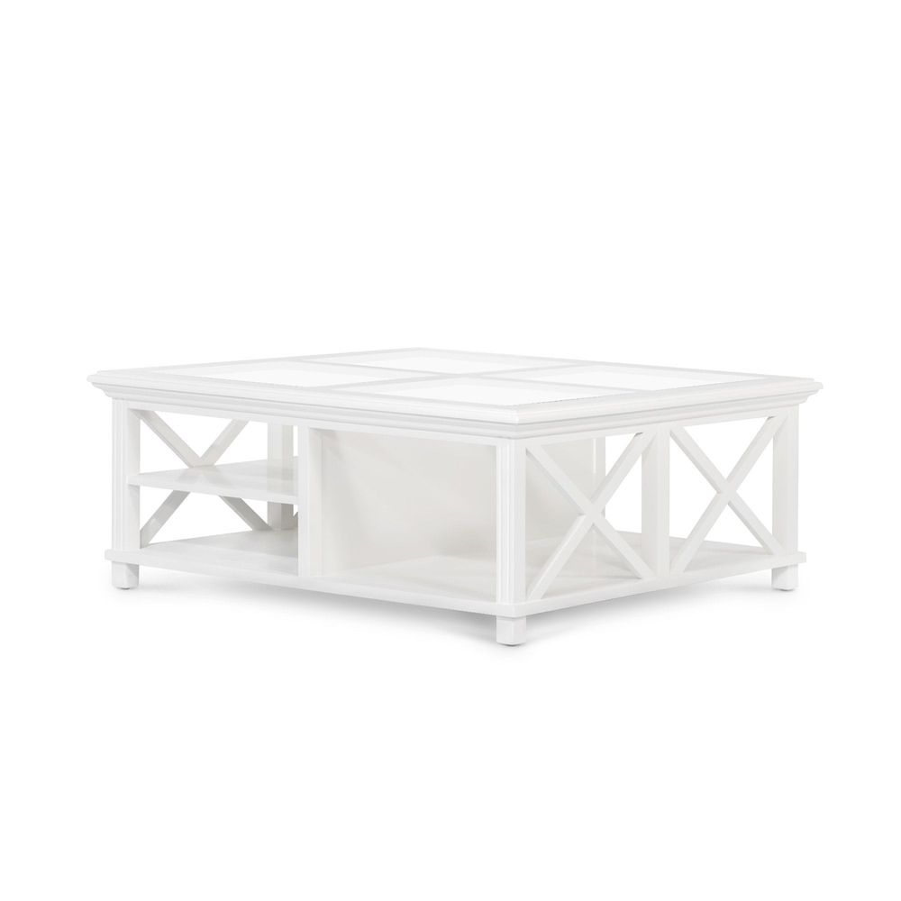 Sorrento Large Glass Coffee Table White