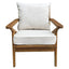 Ash Wood Chair W/Natural Cream Cushions