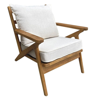 Ash Wood Chair W/Natural Cream Cushions