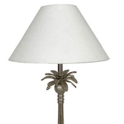 Nickel Pineapple Leaf Lamp W/White Shade