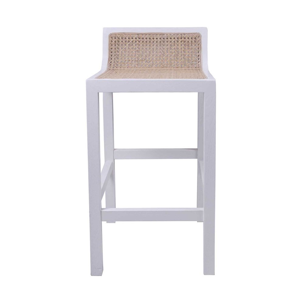 Amalfi Natural Elm and Rattan Barstool White